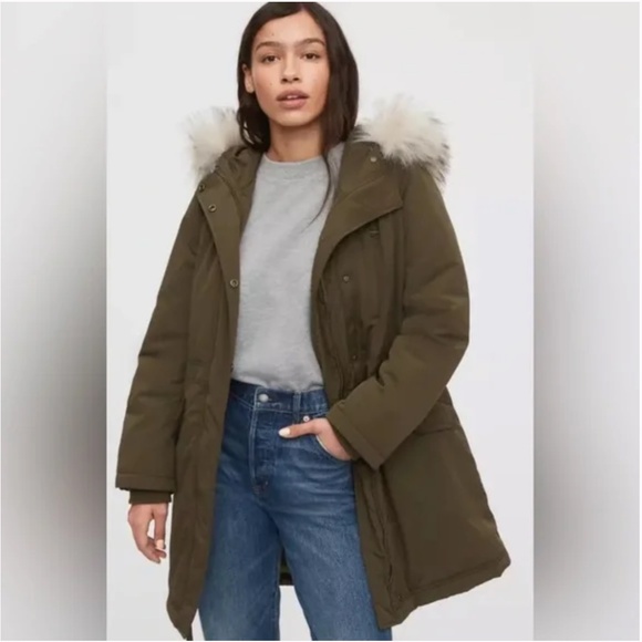 Gap Cold Control Parka Fur Hood Jacket - Picture 1 of 5